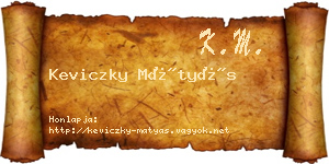 Keviczky Mátyás névjegykártya