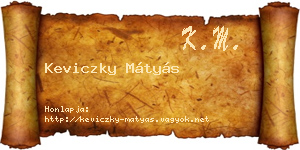 Keviczky Mátyás névjegykártya