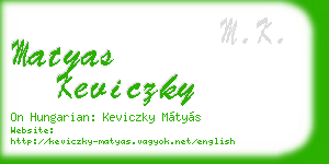 matyas keviczky business card